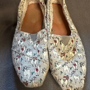 Toms Gray Llama Print Flats